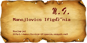 Manojlovics Ifigénia névjegykártya